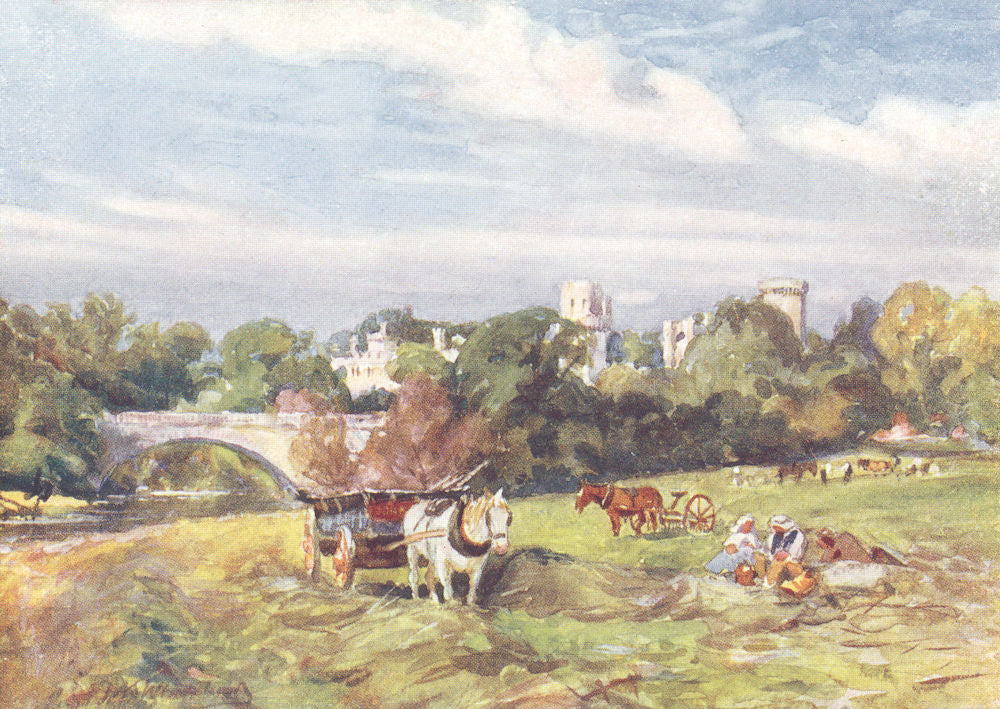 WARCS. Warwick Castle 1916 old antique vintage print picture